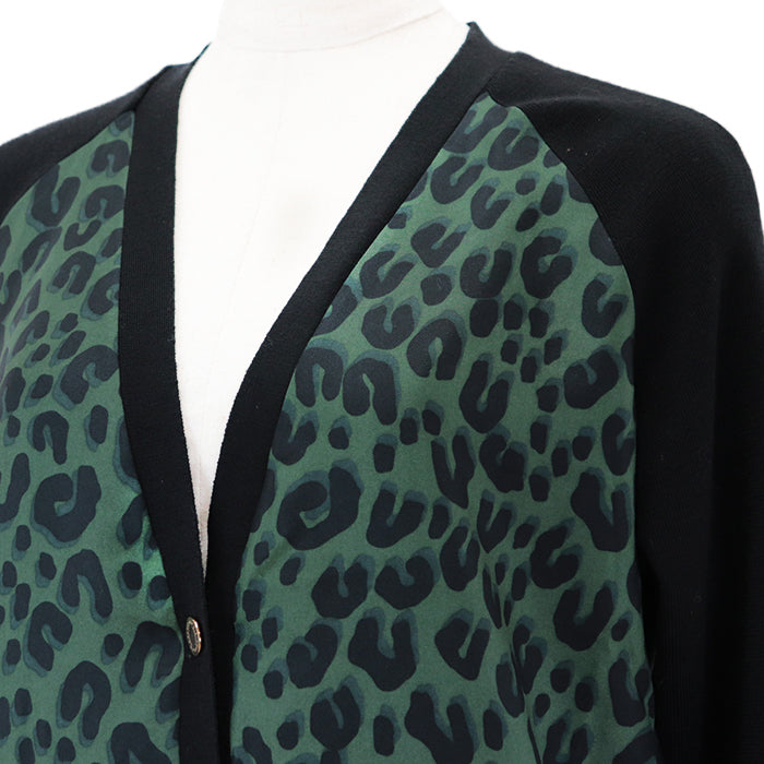 LOUIS VUITTON cardigan 100% silk [Outer fabric] 100% wool black olives Women M Used Authentic