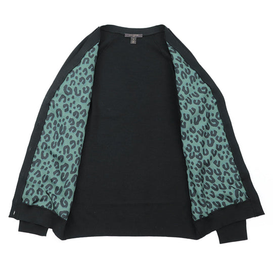 LOUIS VUITTON cardigan 100% silk [Outer fabric] 100% wool black olives Women M Used Authentic