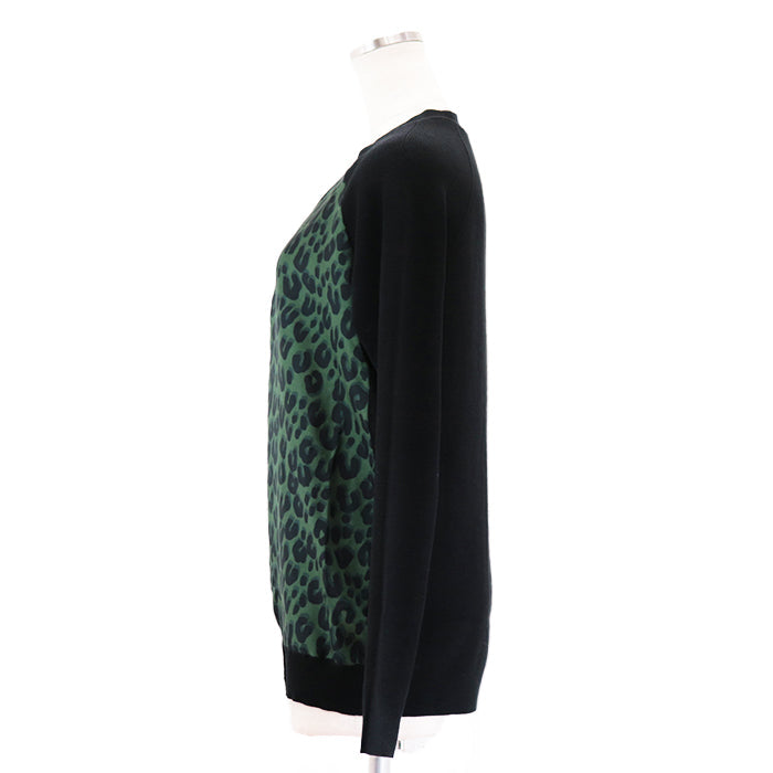 LOUIS VUITTON cardigan 100% silk [Outer fabric] 100% wool black olives Women M Used Authentic
