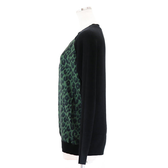 LOUIS VUITTON cardigan 100% silk [Outer fabric] 100% wool black olives Women M Used Authentic