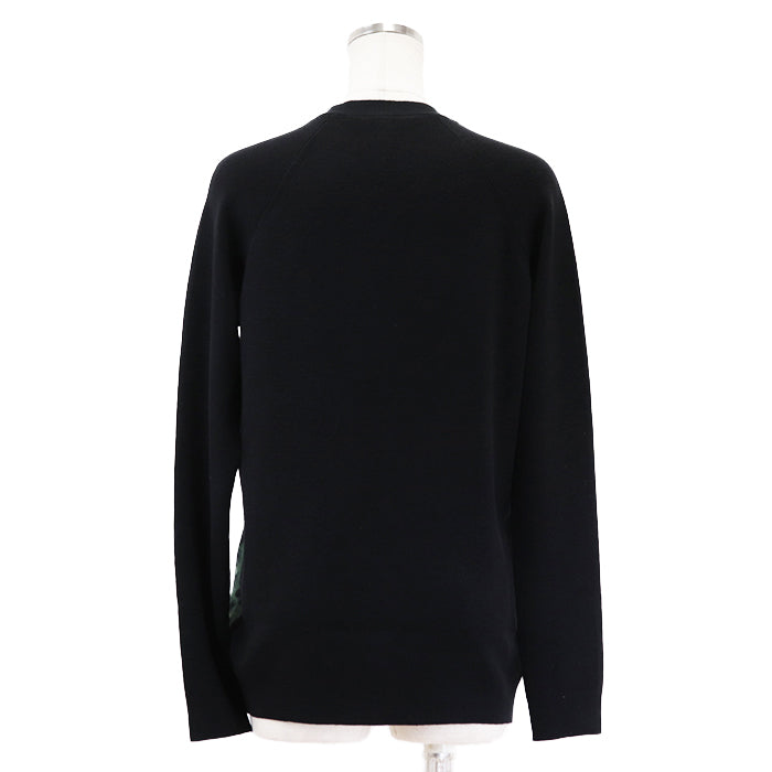LOUIS VUITTON cardigan 100% silk [Outer fabric] 100% wool black olives Women M Used Authentic
