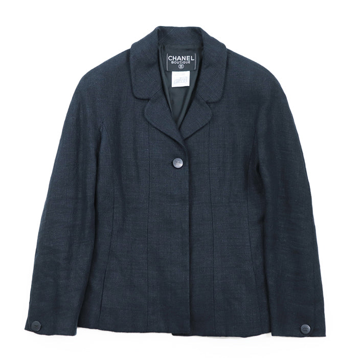 CHANEL Other outerwear [Outer material] 100% linen [Lining] 100% silk Dark navy Women 36 Used Authentic