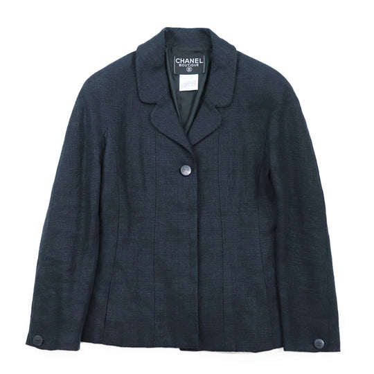 CHANEL Other outerwear [Outer material] 100% linen [Lining] 100% silk Dark navy Women 36 Used Authentic