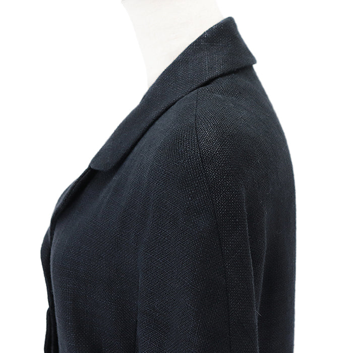 CHANEL Other outerwear [Outer material] 100% linen [Lining] 100% silk Dark navy Women 36 Used Authentic