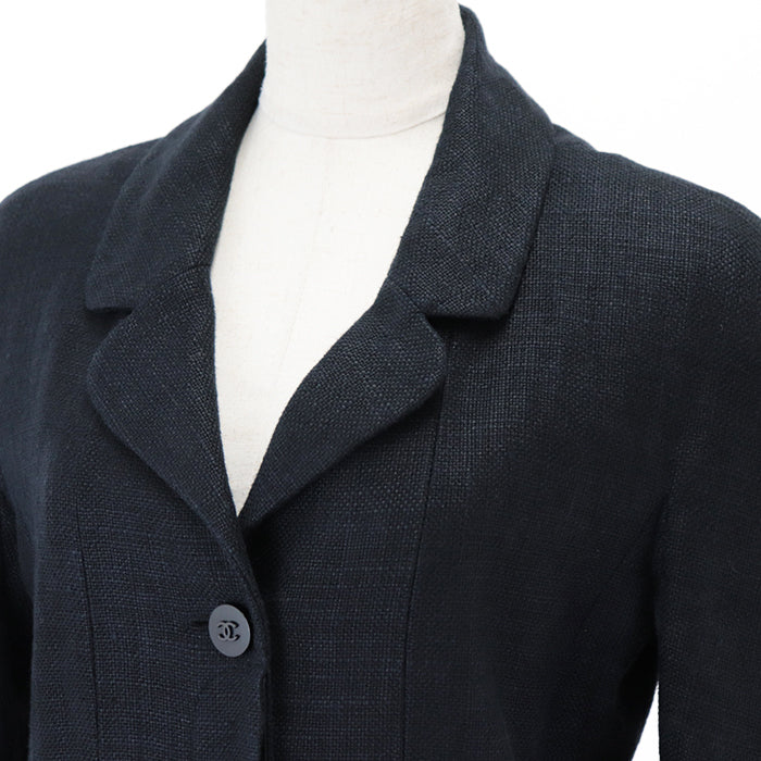 CHANEL Other outerwear [Outer material] 100% linen [Lining] 100% silk Dark navy Women 36 Used Authentic