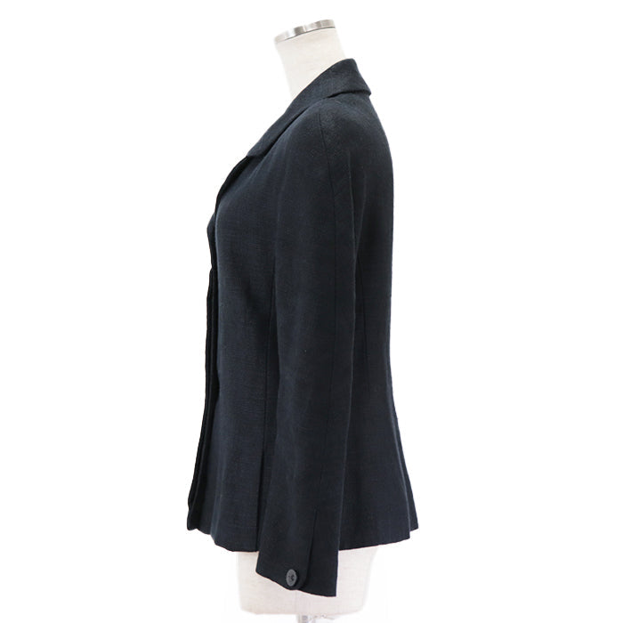 CHANEL Other outerwear [Outer material] 100% linen [Lining] 100% silk Dark navy Women 36 Used Authentic
