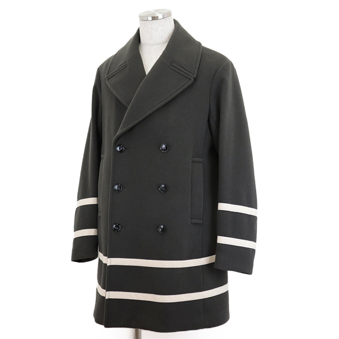 Emporio Armani pea coat 100% wool, 100% polyester khaki 6K1L80 1NYVZ mens 50 Used Authentic