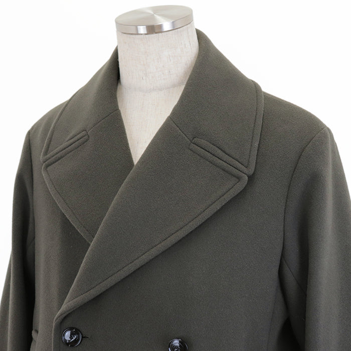 Emporio Armani pea coat 100% wool, 100% polyester khaki 6K1L80 1NYVZ mens 50 Used Authentic