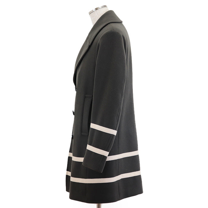 Emporio Armani pea coat 100% wool, 100% polyester khaki 6K1L80 1NYVZ mens 50 Used Authentic