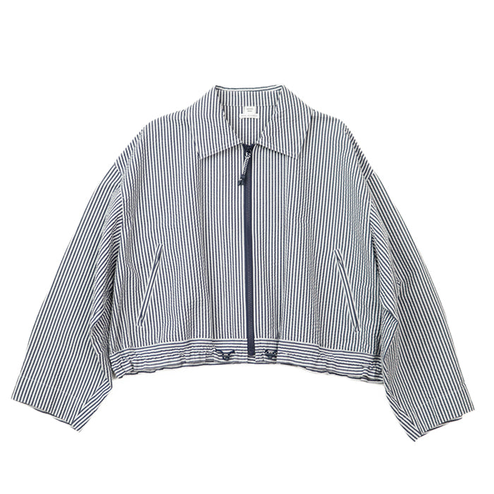 HERMES Blouson [Outer material] 98% cotton, 2% polyurethane Navy white Women 36 Used Authentic