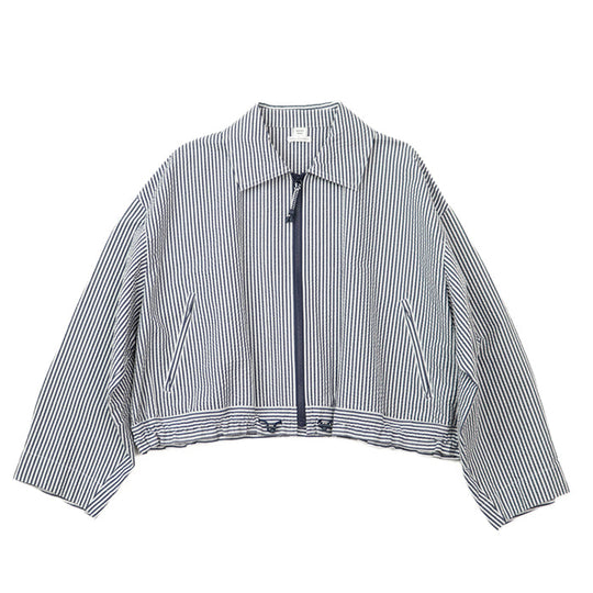 HERMES Blouson [Outer material] 98% cotton, 2% polyurethane Navy white Women 36 Used Authentic