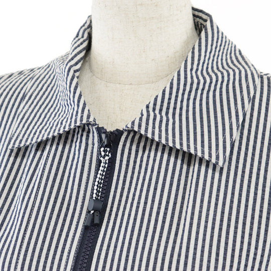 HERMES Blouson [Outer material] 98% cotton, 2% polyurethane Navy white Women 36 Used Authentic