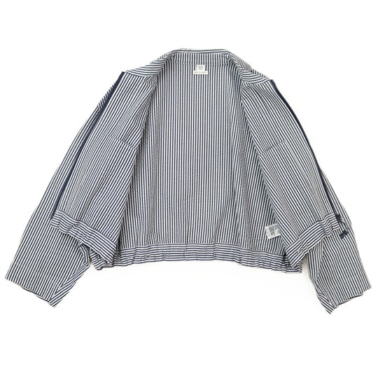 HERMES Blouson [Outer material] 98% cotton, 2% polyurethane Navy white Women 36 Used Authentic
