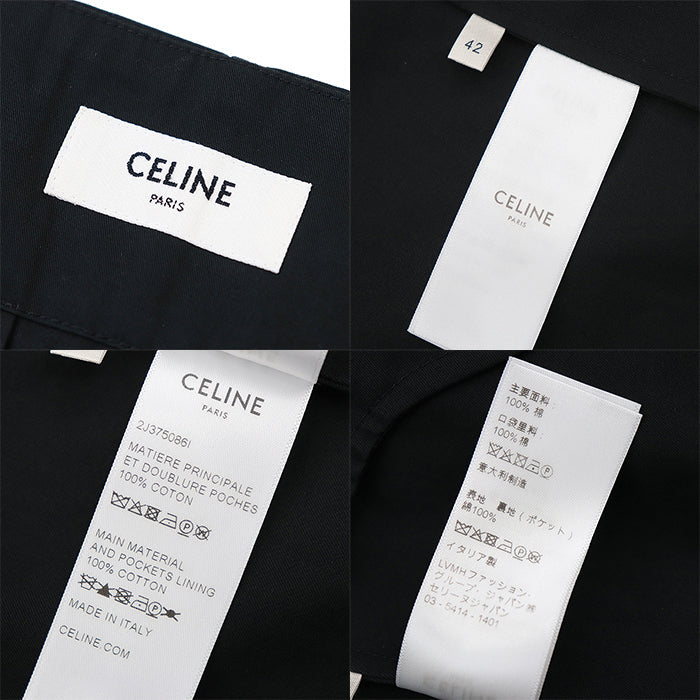 CELINE skirt cotton 100% black 2J375086I Women 42 Used Authentic