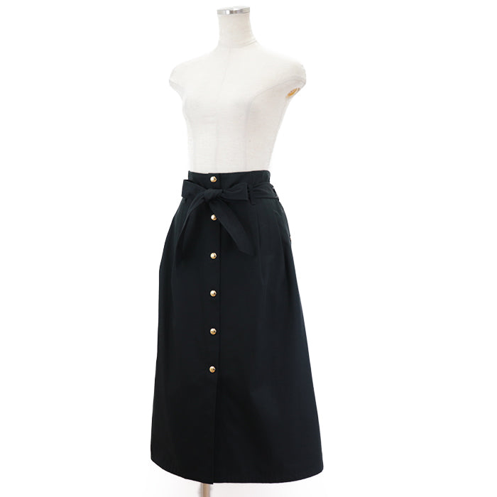 CELINE skirt cotton 100% black 2J375086I Women 42 Used Authentic