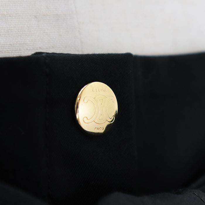 CELINE skirt cotton 100% black 2J375086I Women 42 Used Authentic