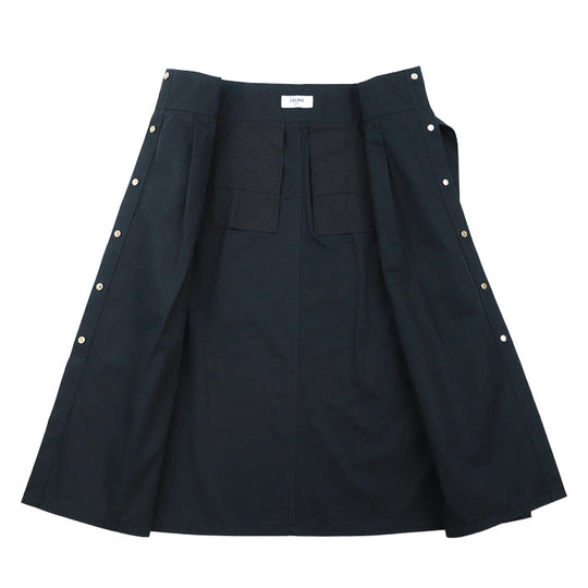 CELINE skirt cotton 100% black 2J375086I Women 42 Used Authentic