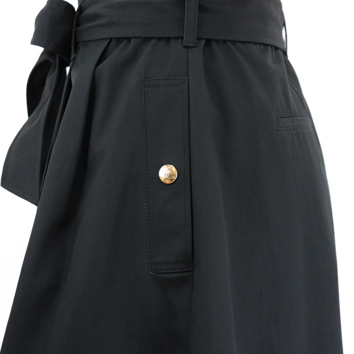 CELINE skirt cotton 100% black 2J375086I Women 42 Used Authentic