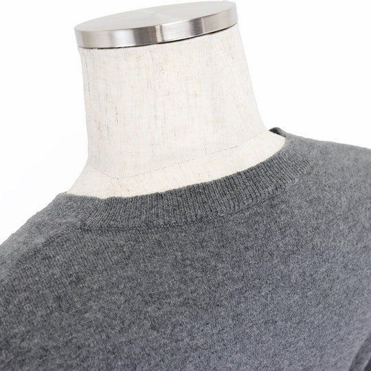 HERMES knit Cashmere 100% gray blue white mens XL Used Authentic