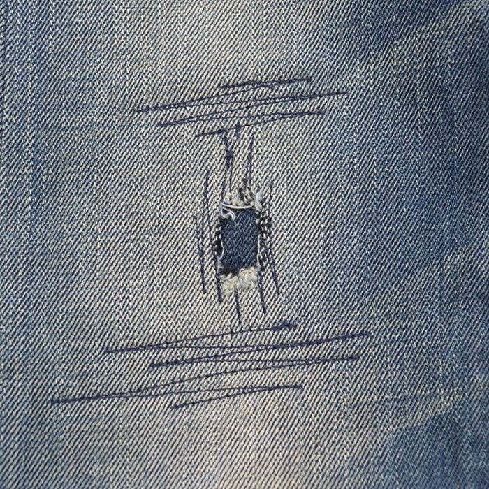Dior Pants 100% cotton [Leather part] 100% cowhide Indigo mens Used Authentic