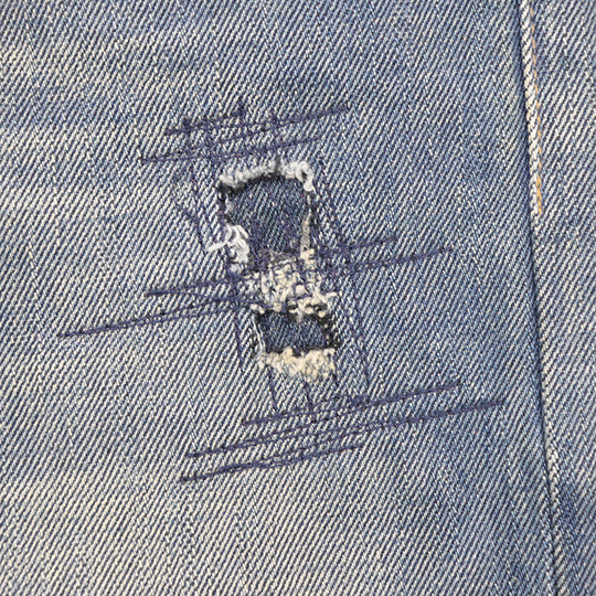 Dior Pants 100% cotton [Leather part] 100% cowhide Indigo mens Used Authentic