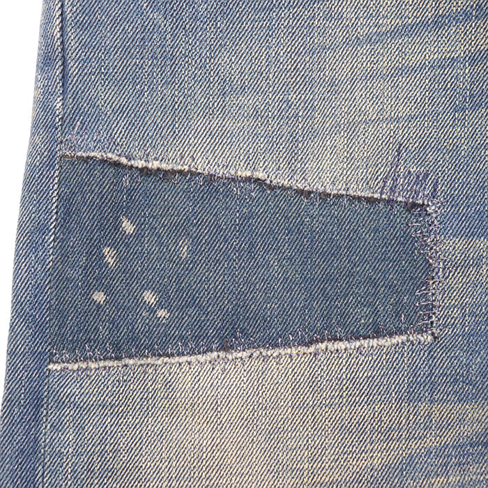 Dior Pants 100% cotton [Leather part] 100% cowhide Indigo mens Used Authentic