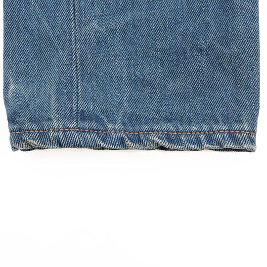 Dior Pants 100% cotton [Leather part] 100% cowhide Indigo mens Used Authentic