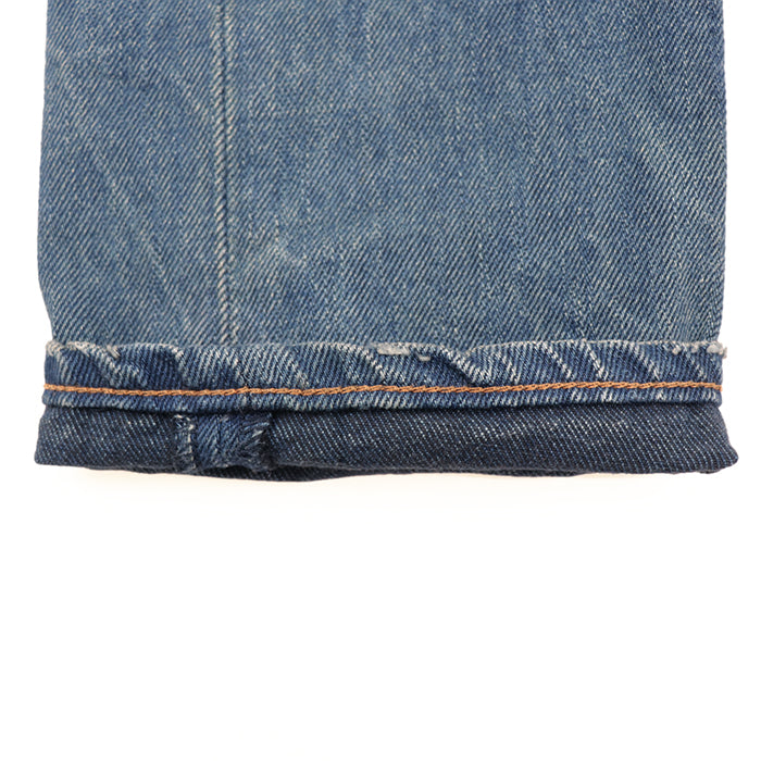 Dior Pants 100% cotton [Leather part] 100% cowhide Indigo mens Used Authentic