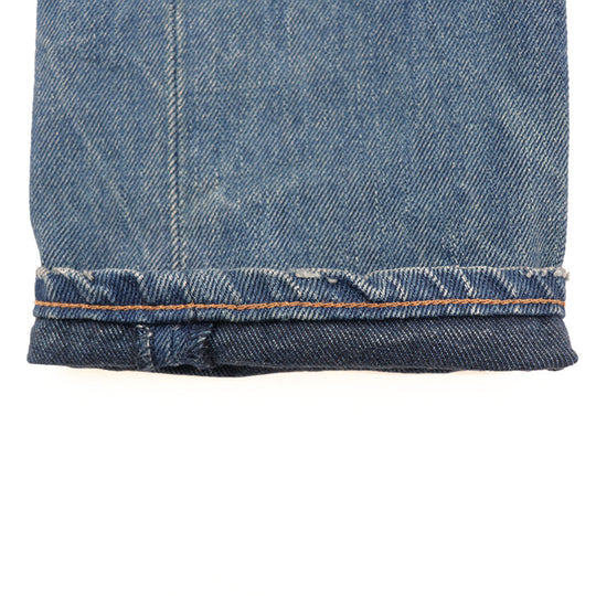 Dior Pants 100% cotton [Leather part] 100% cowhide Indigo mens Used Authentic