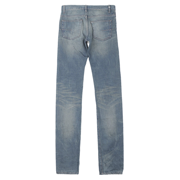 Dior Pants 100% cotton [Leather part] 100% cowhide Indigo mens Used Authentic