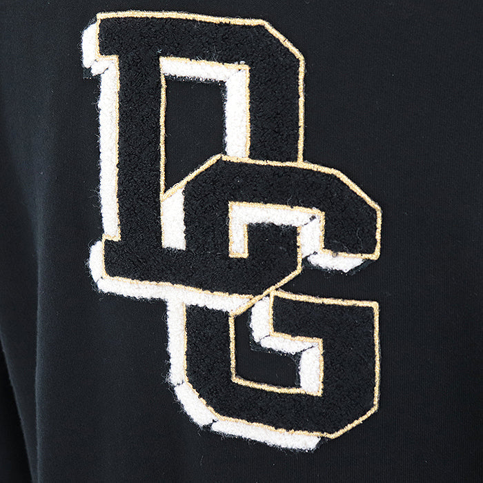 DOLCE&GABBANA sweat 80% cotton, 20% polyester, embroidery: 40% polyester, 20% wool, 20% acrylic, 15% viscose, 5% metal fiber black mens 40 Used Authentic