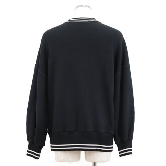 DOLCE&GABBANA sweat 80% cotton, 20% polyester, embroidery: 40% polyester, 20% wool, 20% acrylic, 15% viscose, 5% metal fiber black mens 40 Used Authentic