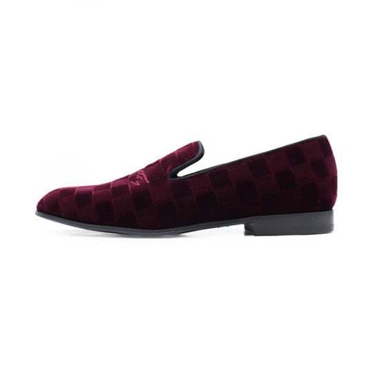 LOUIS VUITTON Dress shoes Leather (suede) Burgundy Auteuil Line mens 7L Used Authentic