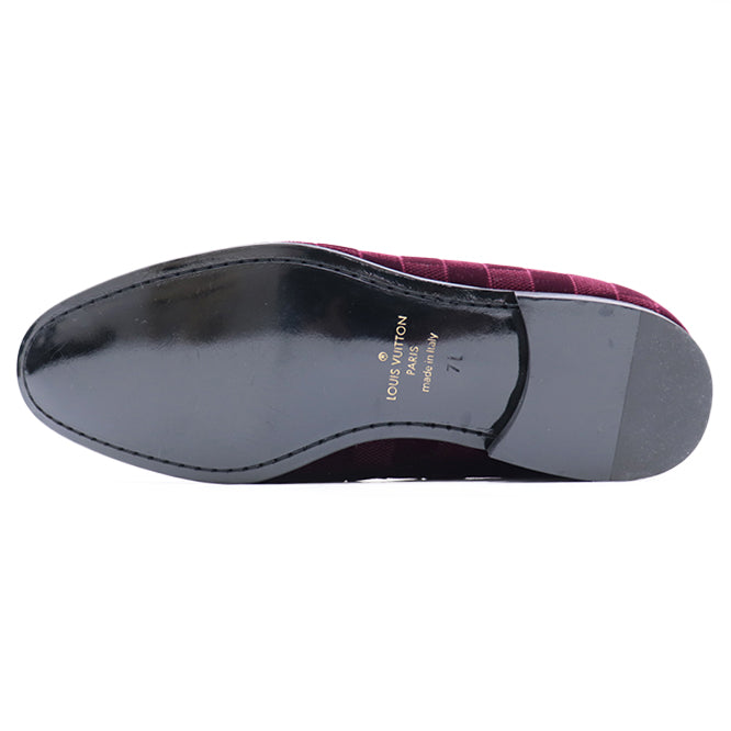 LOUIS VUITTON Dress shoes Leather (suede) Burgundy Auteuil Line mens 7L Used Authentic