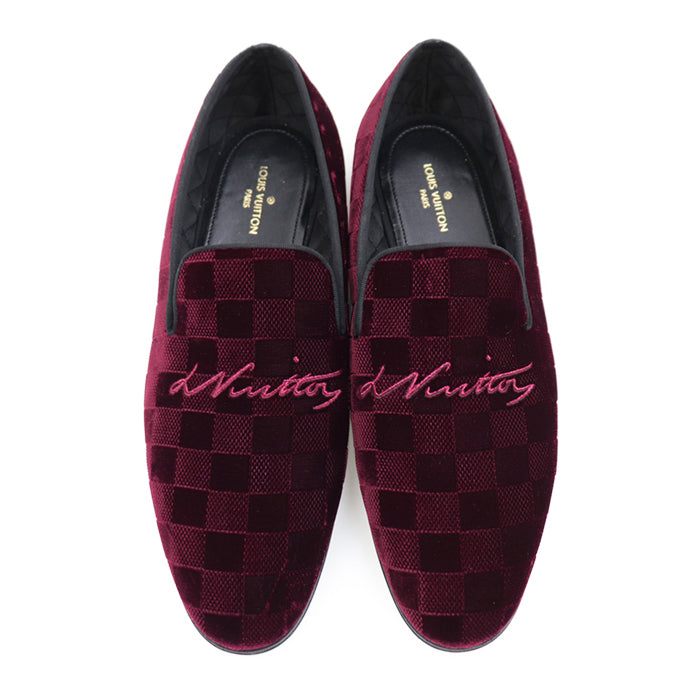 LOUIS VUITTON Dress shoes Leather (suede) Burgundy Auteuil Line mens 7L Used Authentic