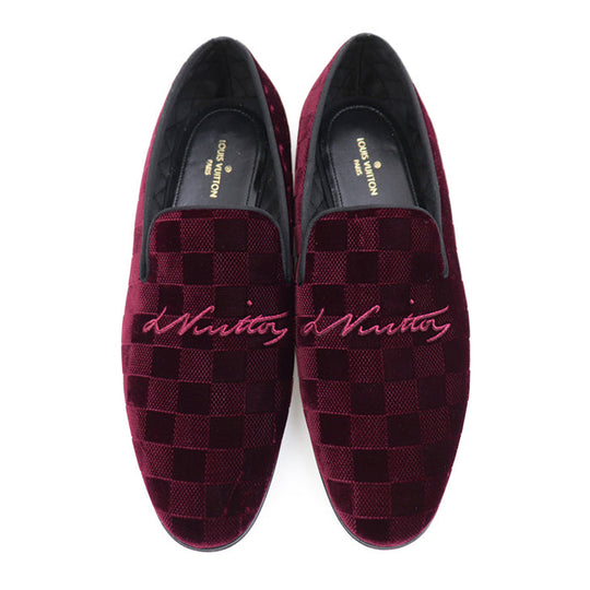 LOUIS VUITTON Dress shoes Leather (suede) Burgundy Auteuil Line mens 7L Used Authentic