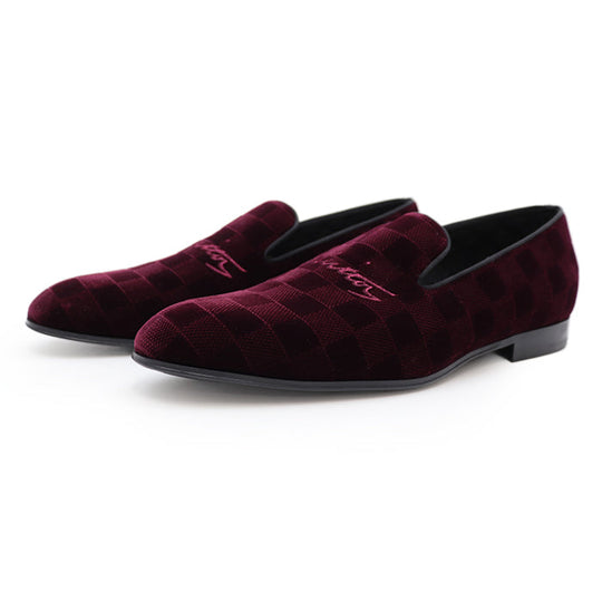 LOUIS VUITTON Dress shoes Leather (suede) Burgundy Auteuil Line mens 7L Used Authentic
