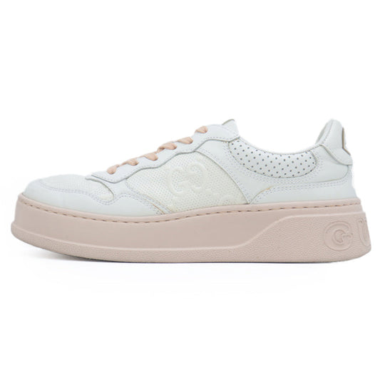 GUCCI sneakers 669582 leather cream GG emboss Women 36 1/2 Used Authentic