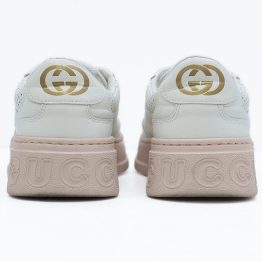 GUCCI sneakers 669582 leather cream GG emboss Women 36 1/2 Used Authentic