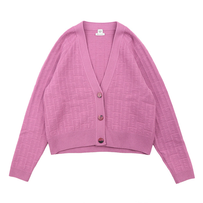 HERMES knit 100% wool pink 3E2713DB Women 36 Used Authentic