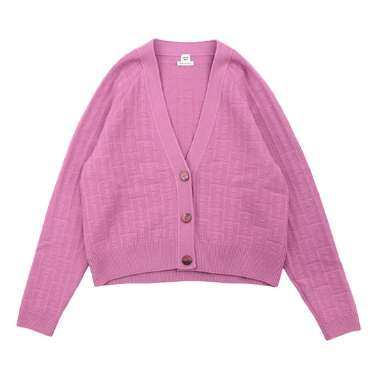 HERMES knit 100% wool pink 3E2713DB Women 36 Used Authentic