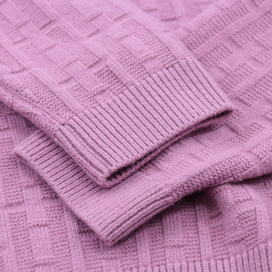 HERMES knit 100% wool pink 3E2713DB Women 36 Used Authentic