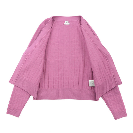 HERMES knit 100% wool pink 3E2713DB Women 36 Used Authentic