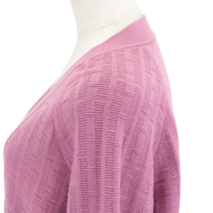 HERMES knit 100% wool pink 3E2713DB Women 36 Used Authentic