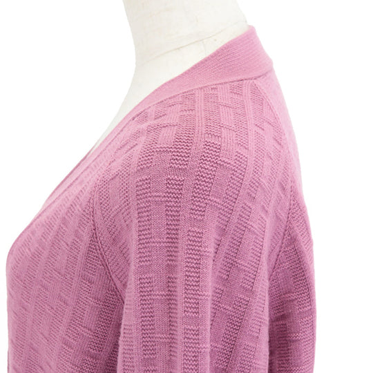 HERMES knit 100% wool pink 3E2713DB Women 36 Used Authentic