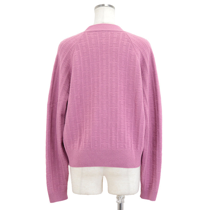 HERMES knit 100% wool pink 3E2713DB Women 36 Used Authentic