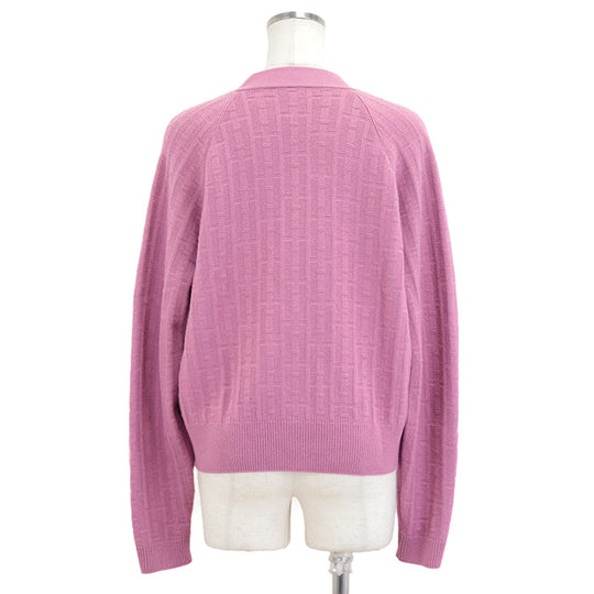 HERMES knit 100% wool pink 3E2713DB Women 36 Used Authentic