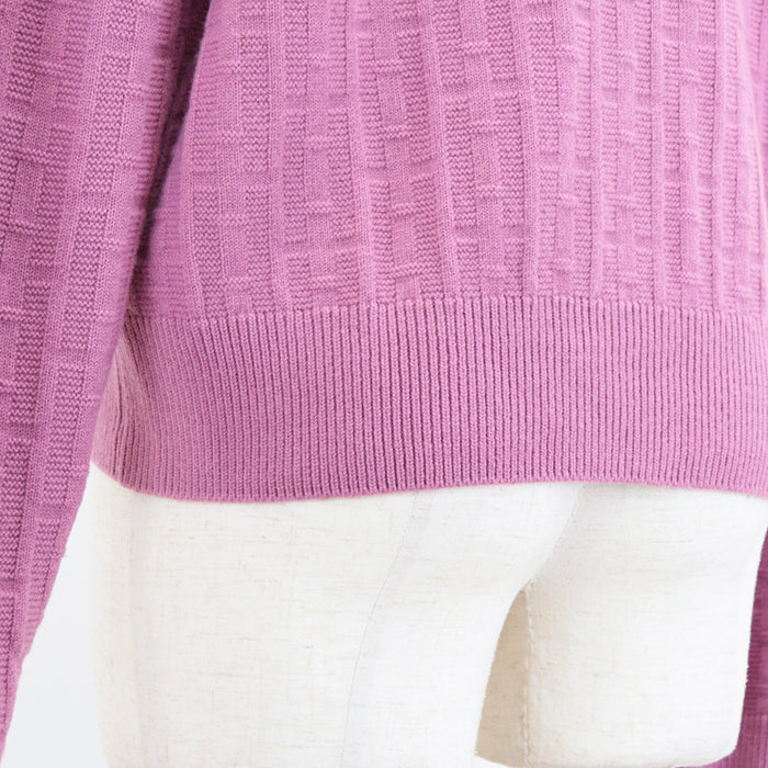 HERMES knit 100% wool pink 3E2713DB Women 36 Used Authentic