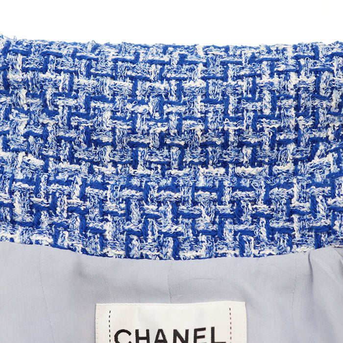 CHANEL Other outerwear [Outer material] 55% cotton, 33% polyester [Lining] 100% silk Blue, White P74428 Women 38 Used Authentic