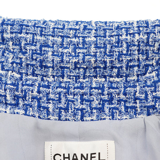 CHANEL Other outerwear [Outer material] 55% cotton, 33% polyester [Lining] 100% silk Blue, White P74428 Women 38 Used Authentic